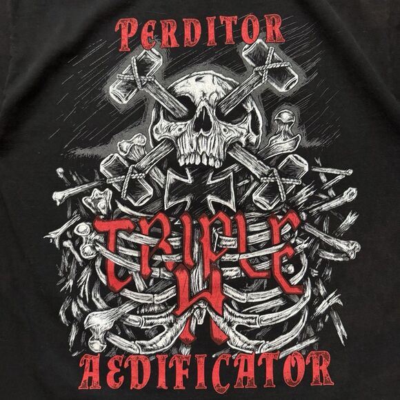 Triple H WWE Shirt Mens M Black Wrestling Perditor Aedificator Short Sleeve Tee - Picture 4 of 9